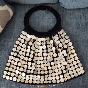 The Bag Sisters Velvet And Pearl Button Bag